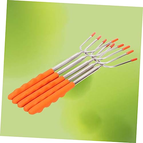 Toddmomy 5 Pçs Cabo De Silicone Telescópico Espetos De Aço Inoxidável Camping Utensílios De Cozinha