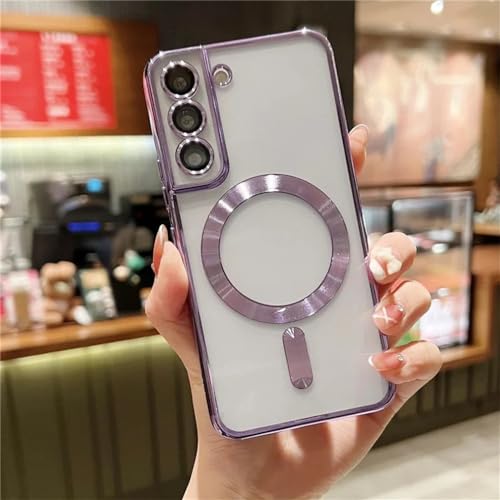 Coque Samsung S21 anti-rayures avec dos magnétique violet