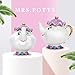 LEEPENK Cartoon Mrs Potts Teapot Beauty and Beast Teapot & Mug Chip Tea Set Cute Tea Cup Ideal Gifts for Girl and Home Decorationl