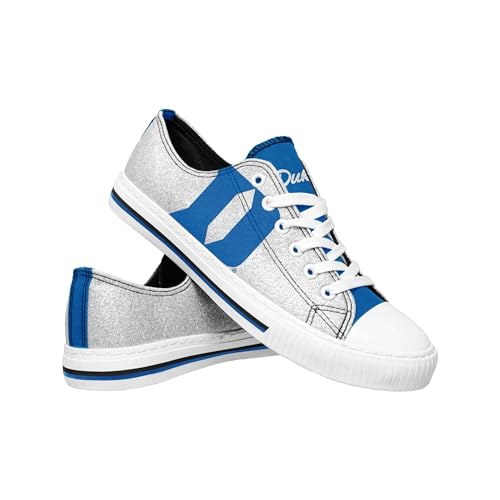 FOCO Duke Blue Devils NCAA Womens Glitter Low Top Canvas Shoes - 6