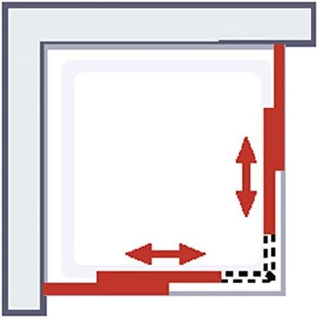 Shower cabin door movement diagram
