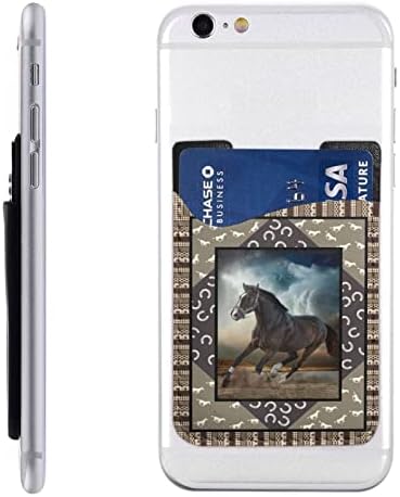 GAGADUCK Horse Adhesive Phone Pocket Cell Phone Stick On Card Wallet Sleeve Credit ID Card Holder Compatible with Most Smartphones