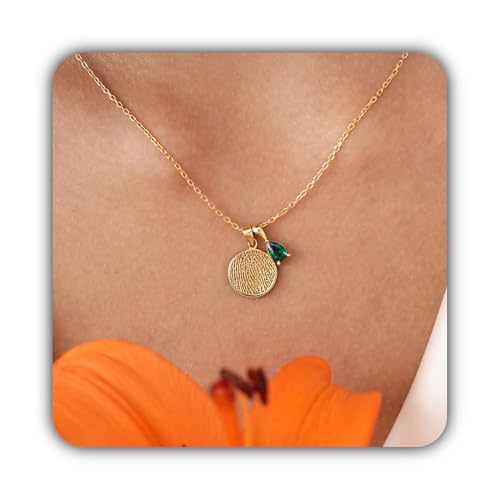 Collier empreinte digitale et pierre de naissance bijou souvenir famille