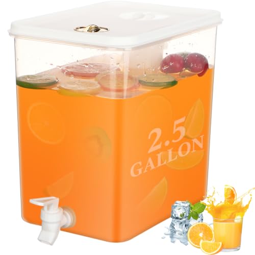 Image of Domensi 1 Pack Beverage Dispenser with Spigot, 2.5 Gallon for Fridge