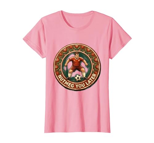 Nutmeg You Later Soccer T-Shirt Women Pink Large
