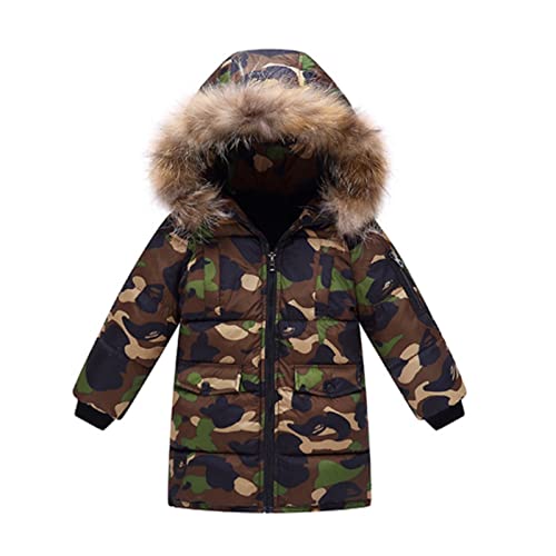 Winter Down Jacket Toddler Girls Boys Furry Collar Hood Thick Warm Winter Snowsuit Kids Lightweight Down