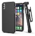 Encased iPhone Xs MAX Belt Clip Holster Case, Ultra Slim Protective Cover with Holster Clip for Apple iPhone Xs MAX Phone (Slimshield Series) Smooth Black