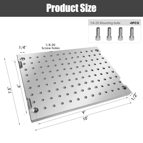 JMSMSH 7-1/2" x 10" x 1/2" MIC7 Aluminum Fixture/Sacrificial Plate, Mini Pallet