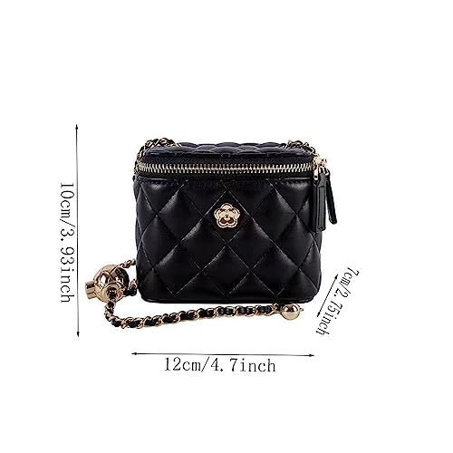 Leheybia 1 Pcs Quilted Crossbody Bags for Women for Women Quilted Chain Shoulder Bag Lady Casual Lattice Handbag2