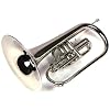 Moz Advanced Monel Pistons Marching Mellophone Key of F with Case and Mouthpiece-Nickel Plated Finish