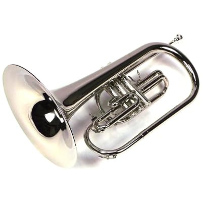Moz Advanced Monel Pistons Marching Mellophone Key of F with Case and Mouthpiece-Nickel Plated Finish