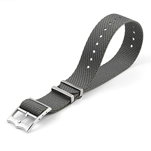 Bracelet montre nylon 20 mm anti-transpiration gris style Nato Omega