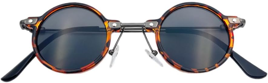 Small Round Sunglasses Men Women, Vintage Punk Circle Style Metal Frame Hippie Sun Glasses UV400 Lens - Image 6