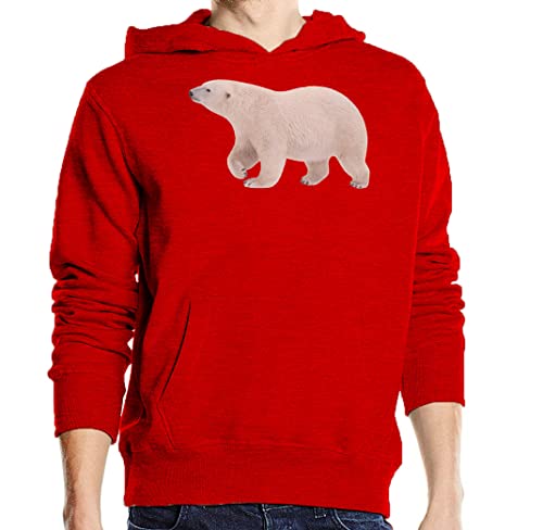 Sweat à capuche ours polaire rouge pour contrer le froid avec style
