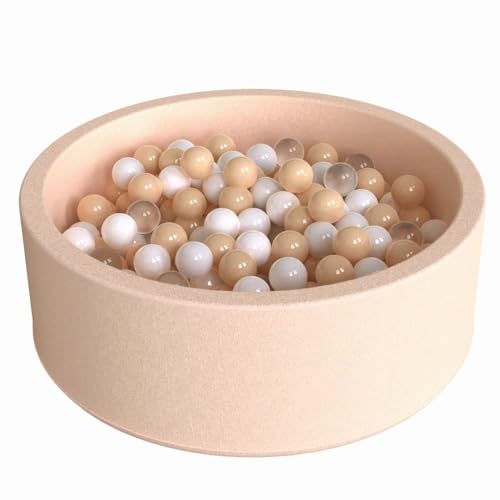 Image of Wonder Space 35" Premium Kids Foam Ball Pit, CPSIA-Certified Safe Soft Play Pool for Toddlers, Baby Indoor Nursery Playpen, Ideal Gift for Boys & Girls (Beige)