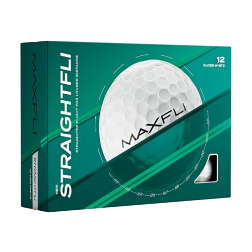 Maxfli StraightFli Golf Balls – Gloss White, 12-Pack | Low