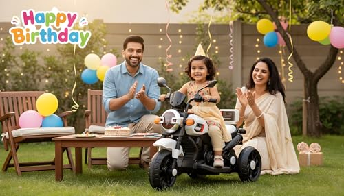 Image of Wishmaster Xtreme Electric Bike for Kids | 6V Battery Operated Ride-On with Bluetooth, MP3 Music, LED Lights & Foot Accelerator | Sturdy & Safe Toy Bike for Boys & Girls (1-5 Years)