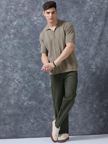 Image of Vogaan Men's Cotton Blend Casual Trousers Pants | Stylish Comfortable Trousers for Office Work and Outings