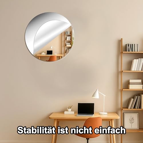 ZexJpr 3 Stück Spiegel Zum Aufkleben, 20 cm Tragbarer Selbstklebender Spiegel, Klebstoffspiegel, Für Die Dekoration Von Häusern, Wänden, Wohnzimmer, Schlafzimmer, Toilette, Schranktür