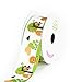 LUV RIBBONS Satin Jungle Theme Ribbon by Creative Ideas, 1-1/2-Inch, White