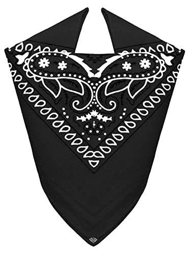 Van Der Rich ® - Bandanas aus 100% Baumwolle Kopftuch für Herren Damen (Schwarz, One Size) Cover