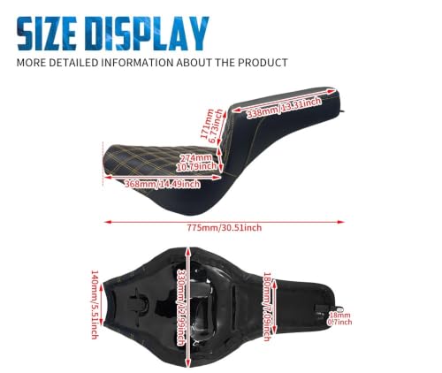 Selle Moto de Haute Qualité Biplace pour Châssis FXBB FXST Softail 2018-2025