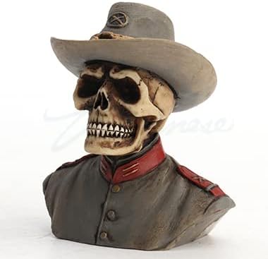 Miniatura 3 de Veronese Design Estatua de resina de medio busto de esqueleto del ejército confederado de la guerra civil de 2 12 pulgadas