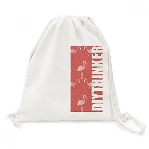 Sac cordon motif flamant rose en toile de voyage pour vos sorties
