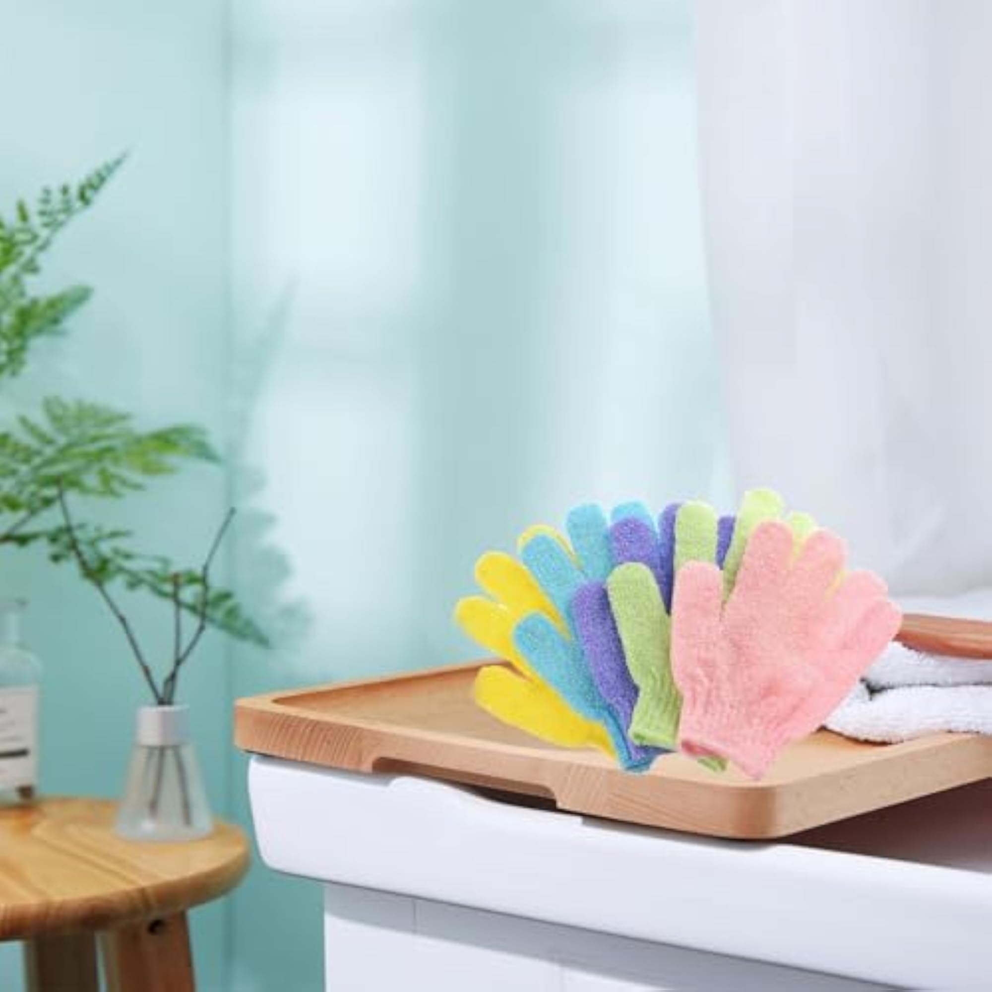 Bath Glove 2PCS Loofah Sponge Exfoliating Body Scrubber