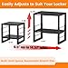 Locker Organizer Shelf School, Adjustable Width and Height, Stackable Metal Locker Storage Organization, Ideal Locker Fits Standard Size School, Office, and Gym Lockers, Black