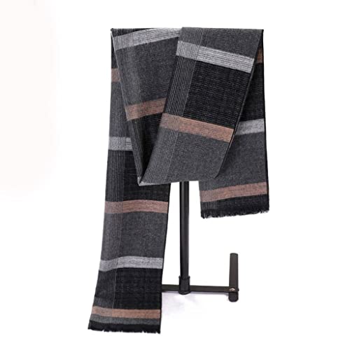 Tjlss Men's Scarf Autumn And Winter Classic Striped Plaid Scarf Warmth And Color Matching (Color : C, Size : 170 * 30Cm) #TOP24