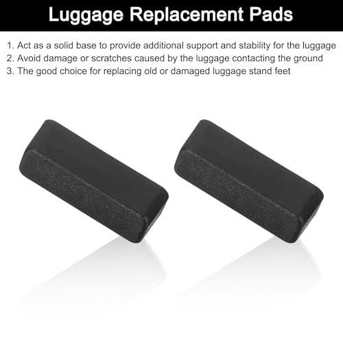 Image of uxcell 4Pcs Luggage Replacement Pads, Plastic Luggage Stand Feet Stud, Suitcase and Travel Gear Bottom Side Accessories with Self-Tapping Screws, Black (42x16x13mm)