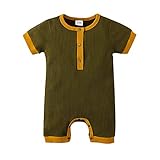 Aoiureznia Newborn Baby Girl Boy Knitted Romper Short Sleeve Plain One-Piece Summer Clothes Outfits...