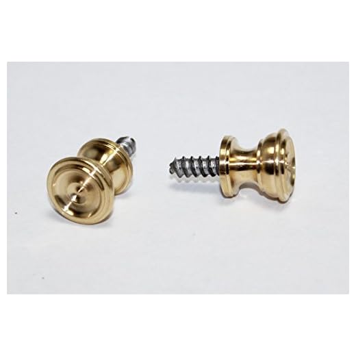 Large Piano Desk Knobs Solid Brass with Metal Wood Screws - 1 Pair - Furniture Repair