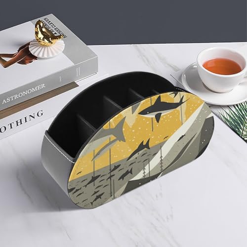 Support de télécommande requin noir pour pinceaux et accessoires de salon - 7