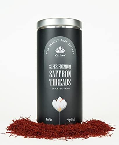 Zaffrus - Super-Premium All Red Pure Saffron Threads For Cooking, Herbal Teas and Drinks Ideal for Restaurant Chefs and Home Cooks. (1 Ounce / 28 grams)