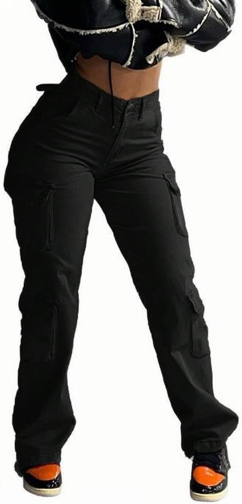 Cargo Jeans for Women Baggy Straight Wide Leg Denim Pants Baggy Y2K
