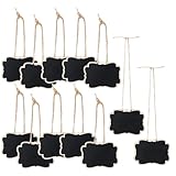 Penitue 12 Stück Mini Kreidetafelschilder, 8,8x6,3cm Rechteckige Hängende Kleine Tafeln mit Trageband & Whiteboard Marker Doppelseitige Kleine Beschriftungstafeln für Message Board Schilder