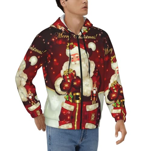 Sweat zippé homme pour les fêtes de fin d'année motif Merry Christmas