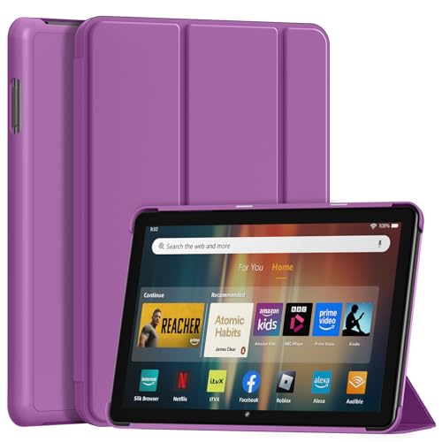 Funda Smart 8 para evitar desgaste con cierre automático morado