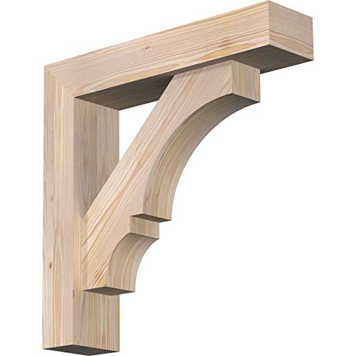 5 1/2"W x 24"D x 24"H Balboa Block Smooth Bracket w/Offset Brace, Douglas Fir