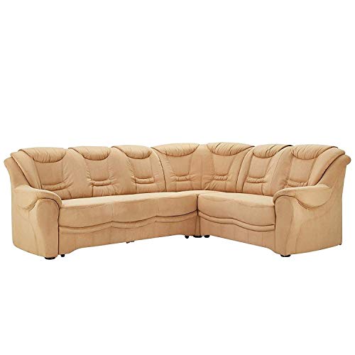 CAVADORE Bansa Canapé d'angle avec Fonction lit/Canapé rembourré avec méridienne en Microfibre...