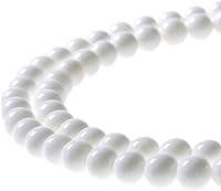 Vista 116 de MJDCB Natural Multicolor Volcanic Lava Stone Round Loose Stone Beads DIY for Jewelry Bracelet Making 15" (6mm, White)