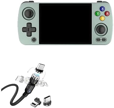 BoxWave Cable Compatible with Anbernic RG405M (4 in) - MagnetoSnap AllCharge Cable, Magnet Charging Cable USB Type-C Micro USB - Jet Black
