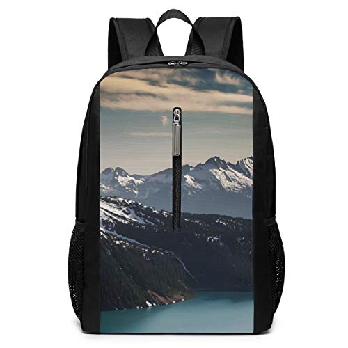 Preisvergleich Produktbild Laptop-Rucksack, Motiv: Berge, Landschaften, Natur, Schnee, Seen, Business, Laptoprucksack, widerstandsfähige Tasche, Tagesrucksack, passend für 17-Zoll-Computer und Notebooks, lässiger Tagesrucksack