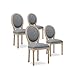 INTENSEDECO Lot de 4 chaises médaillon Louis XVI Tissu Gris