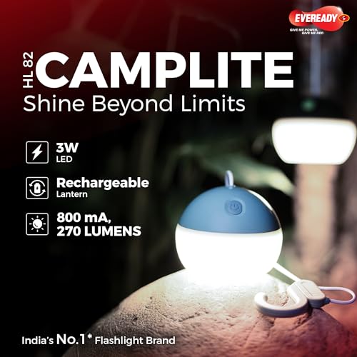 Image of Eveready Camplite HL82, Rechargeable Emergency Lantern, 3W Lantern Waterproof, USB Type-A Charging, Powered by a 2000mAh Li-ion Battery, Pack of 1