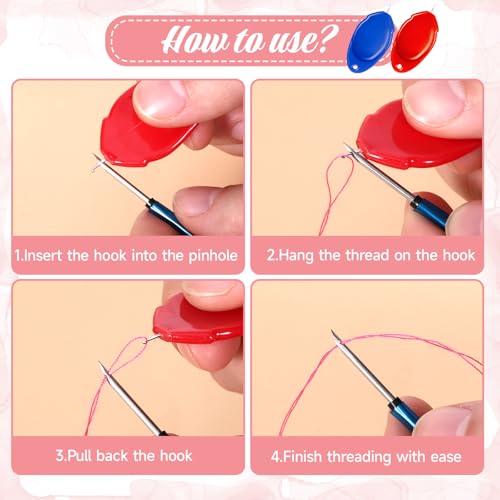 Image of cobee 10 Pcs Punch Needle Kit, Adjustable 7 Size Punch Needle Tool Wooden Handles, Easy Stitch Embroidery Needle Sets Stitching Kit for Adult Beginners Flossing Cross Stitch DIY Craft