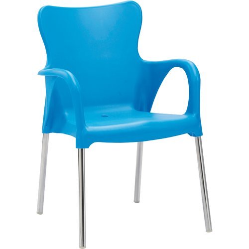 Dining Chair Maui Outdoor Garden Stacking with no assembly required (Material: Plastic/Resin) (Blue)
