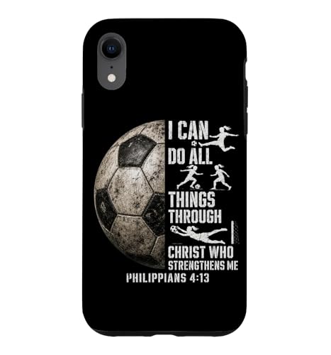 �N���X�`���� �T�b�J�[���q I Can Do All Things Through Christ �X�}�z�P�[�X iPhone XR �p
